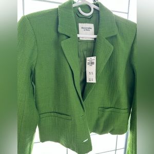 Emerald green Abercrombie and Fitch cropped Blazer size XS